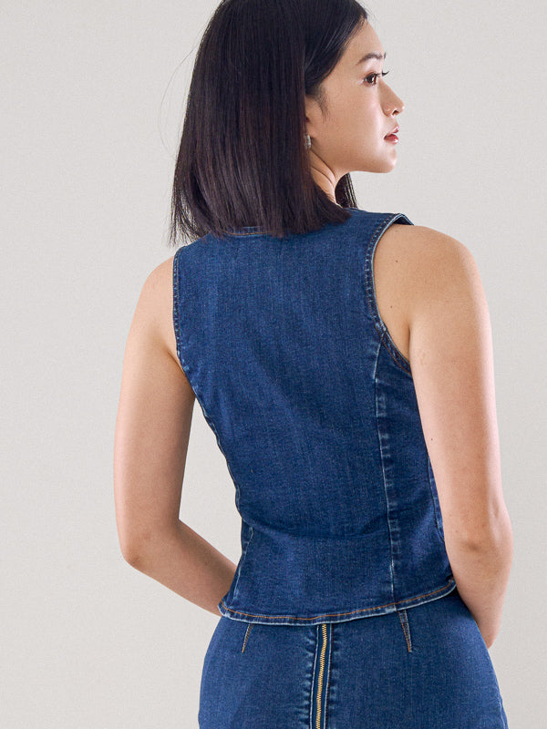 Denim Sleeveless Top