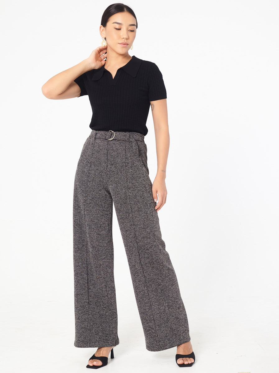 Polo Collared Top with Short Sleeves