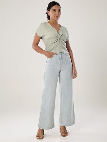 V-Neck Front Twisted Top