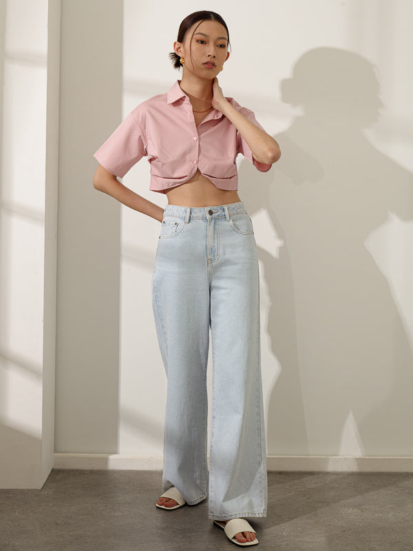 Cropped Gathered Shirt