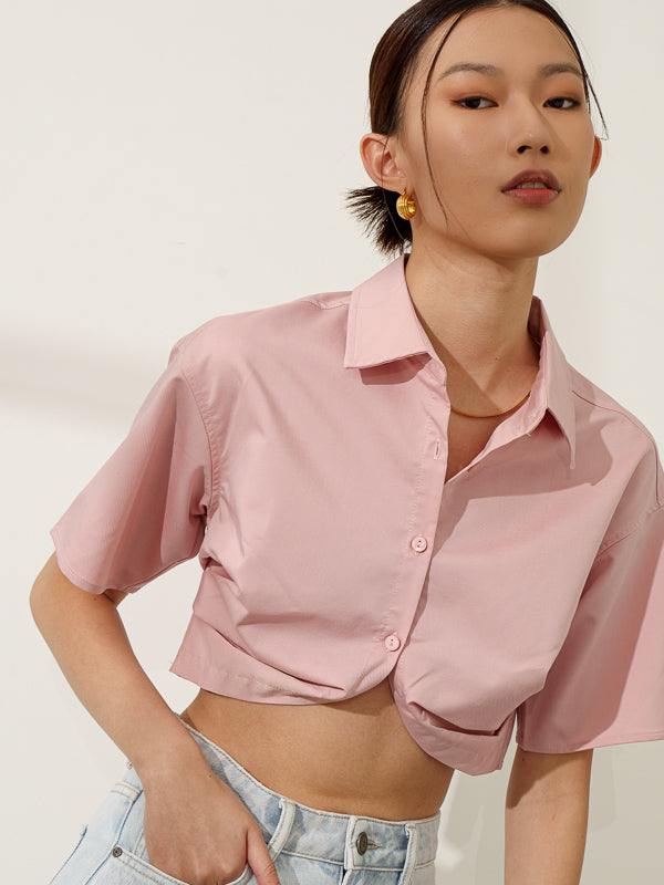 Cropped Gathered Shirt