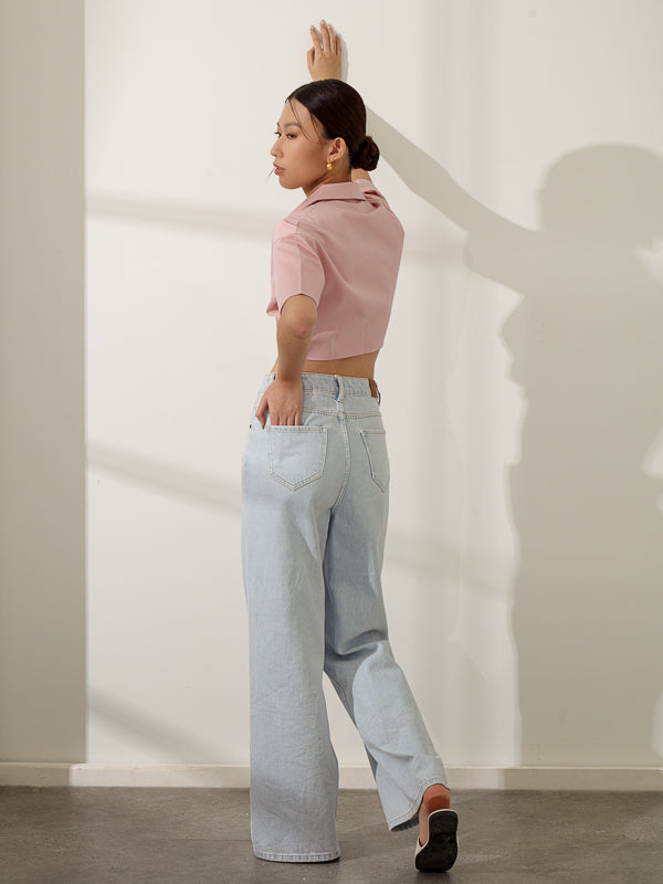 Cropped Gathered Shirt