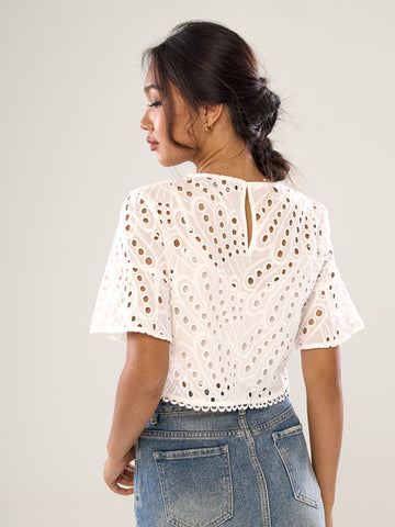 Broderie Crop Top