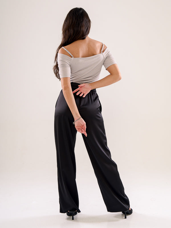 Shiny Cold Shoulder Top