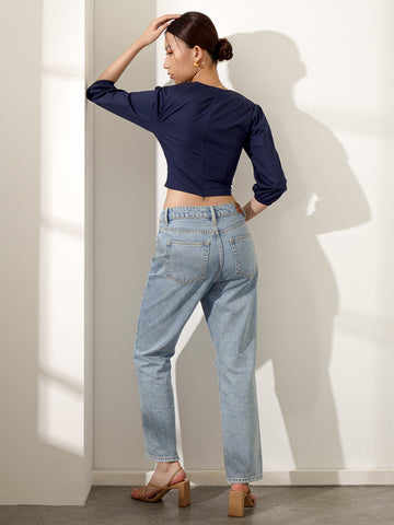 Gather Front Cropped Top