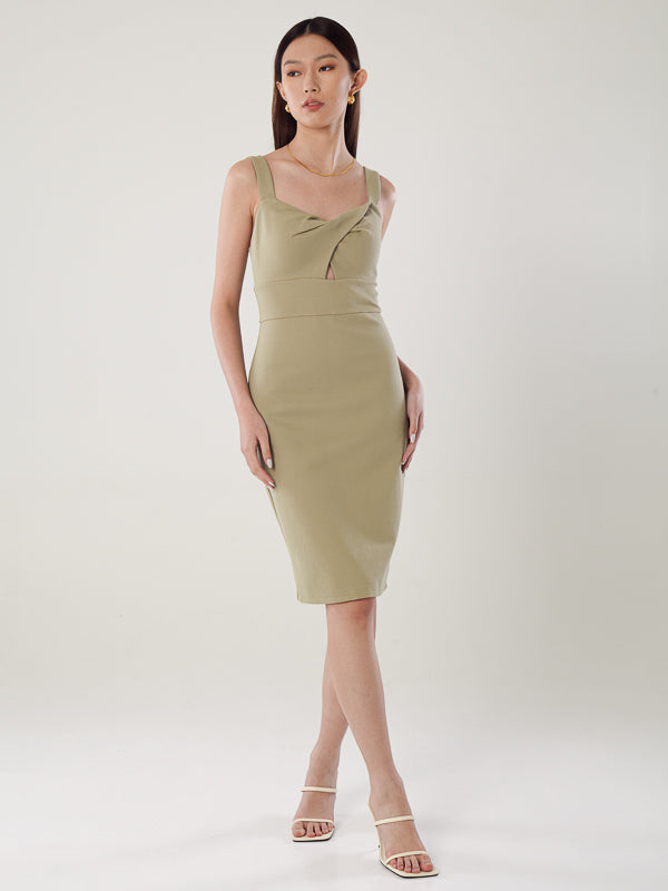 Sleeveless Dress with Cupping Details