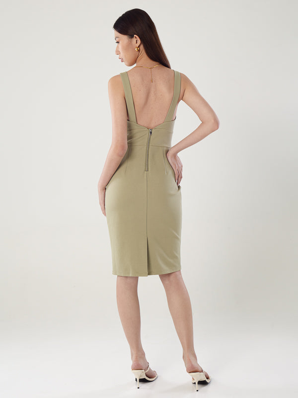 Sleeveless Dress with Cupping Details