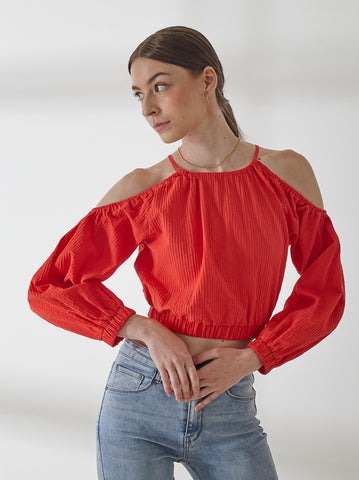 Cold-Shoulder Sleeve Top