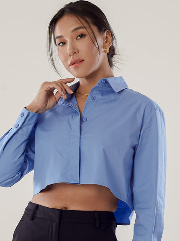 Cropped Poplin Shirt