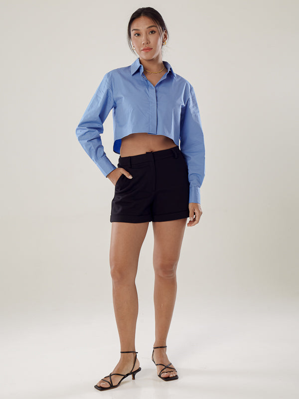 Cropped Poplin Shirt