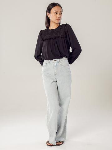 Top With Cutwork Embroidery