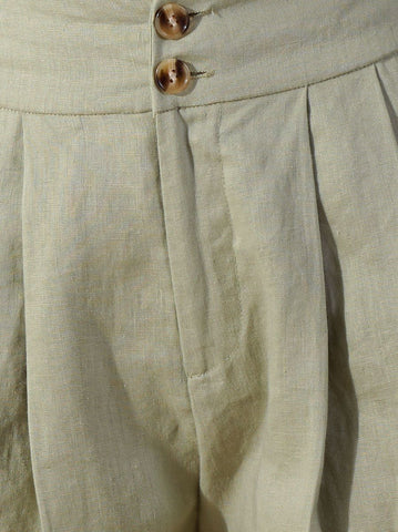 Pleated Linen Shorts