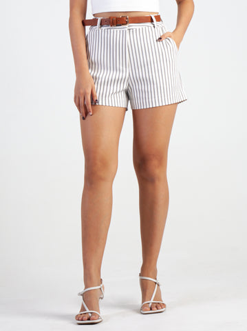 Striped Cotton Shorts