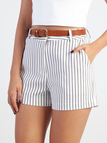 Striped Cotton Shorts
