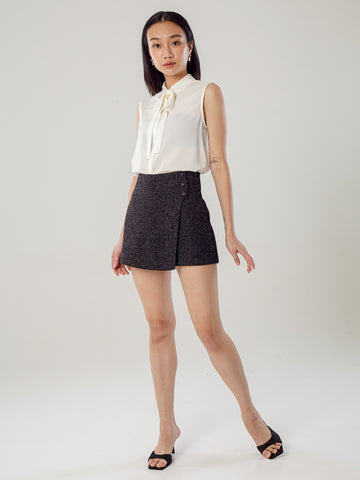 Asymmetric Skort - Blue & Black