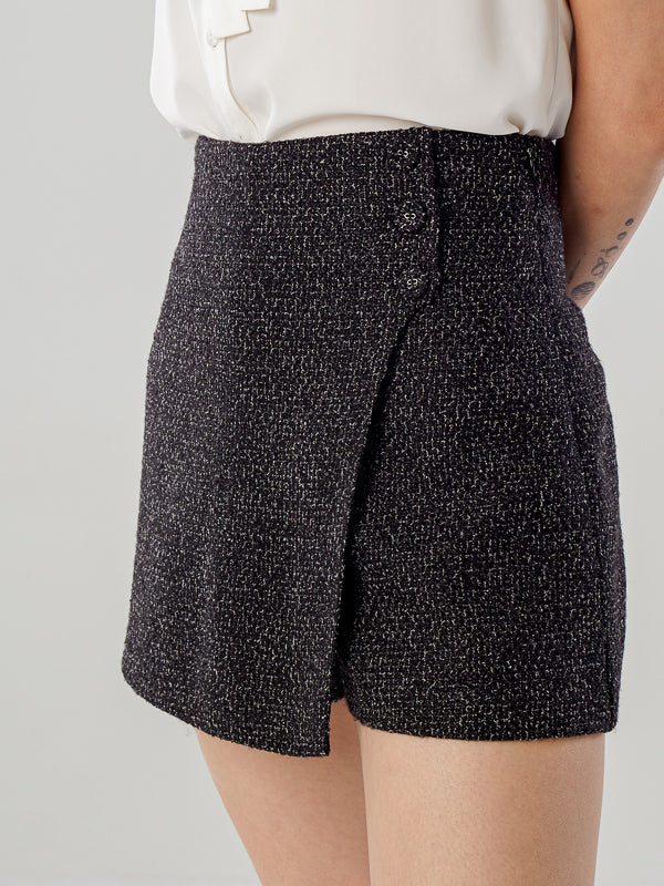 Asymmetric Skort - Blue & Black