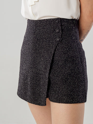 Asymmetric Skort - Blue & Black