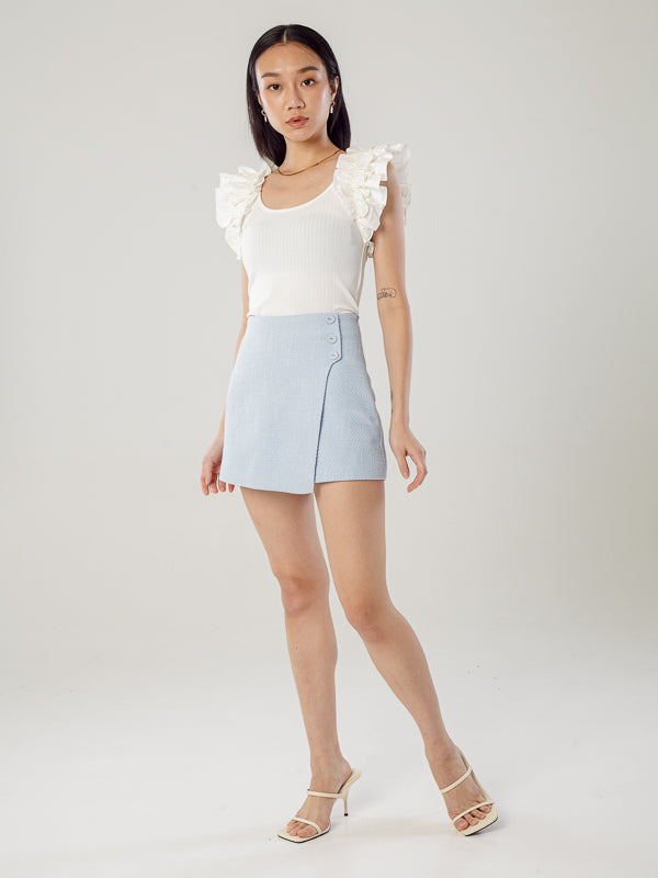 Asymmetric Skort - Blue & Black