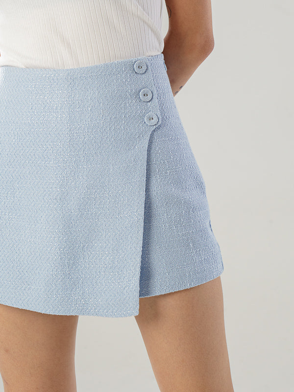 Asymmetric Skort - Blue & Black