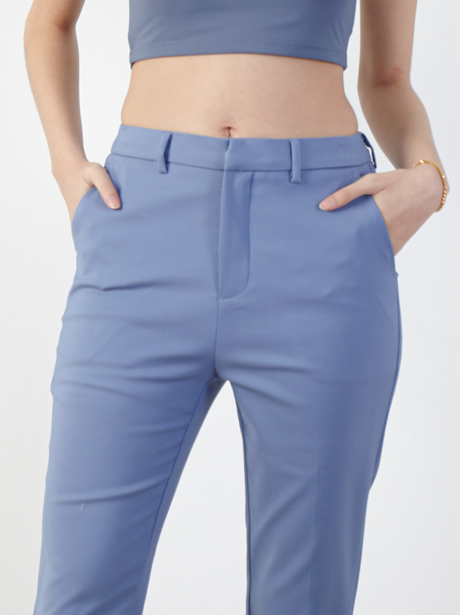 Power Suits High-Rise Pants-Blue