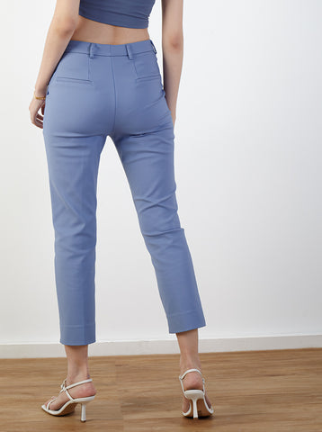 Power Suits High-Rise Pants-Blue