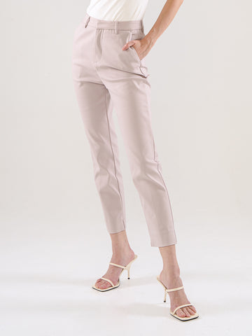 Power Suits High-Rise Pants-Light Grey
