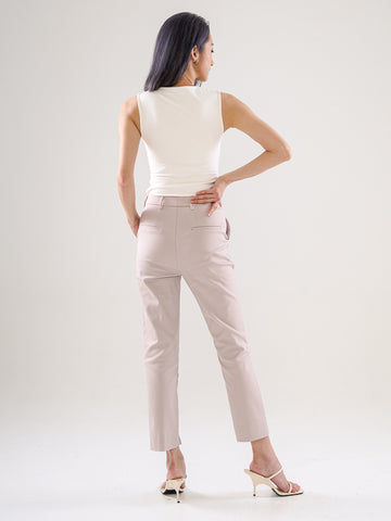Power Suits High-Rise Pants-Light Grey