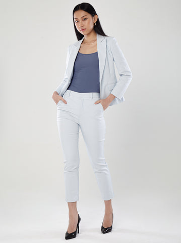 Power Suits High-Rise Pants-Light Blue