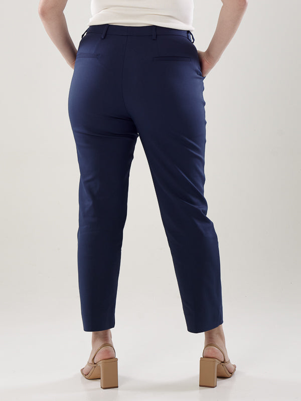 Power Suits High-Rise Pants-Navy
