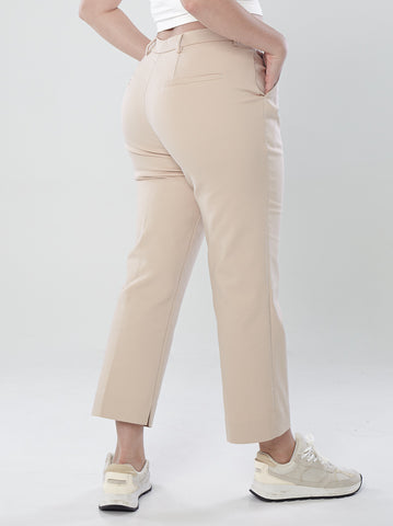 Power Suits High-Rise Pants-Sand