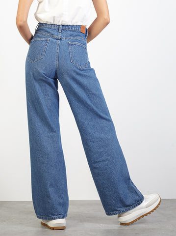 High-Rise Wide Leg Cut Jeans - Blue