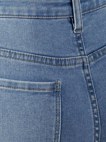 Distressed Cropped Mid-Rise Skinny Jeans