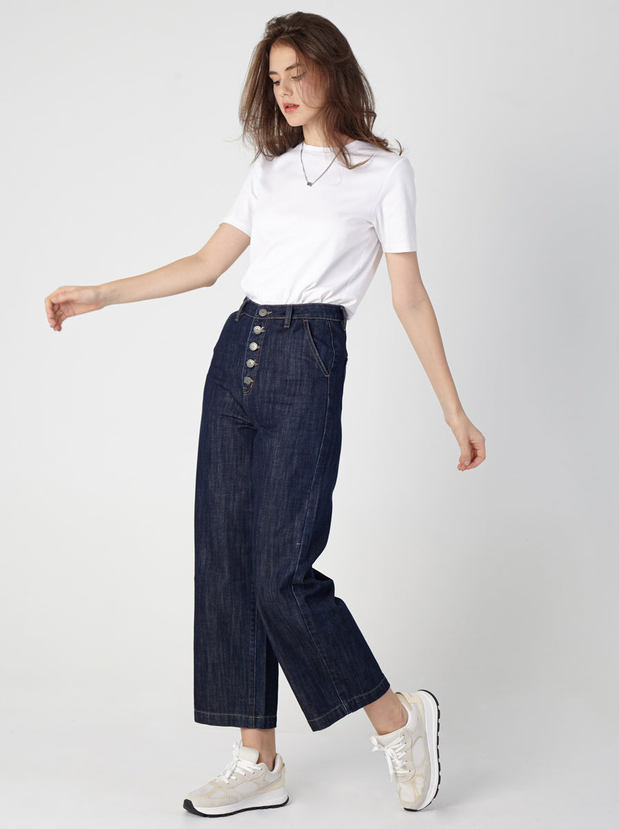 High Waisted Straight Cut Jeans