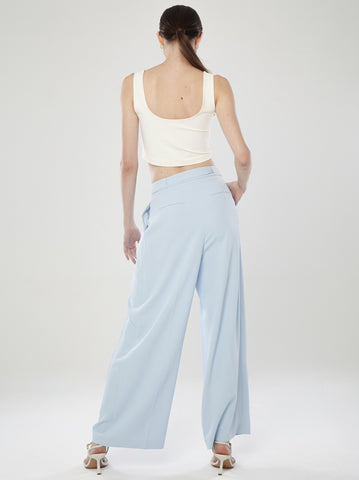 Wide - Leg Cut Pleated Pants
