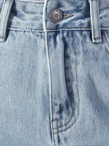 Mid-Rise Asymmetrical Denim Skirt