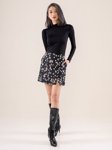 Jacquard Short Skirt - Black