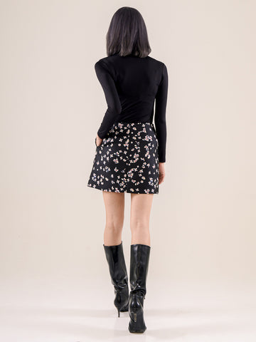 Jacquard Short Skirt - Black