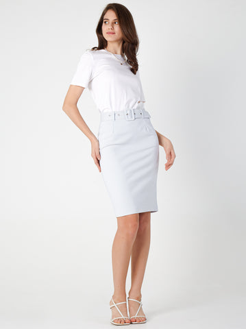 Knee Length Skirt with Back Vent