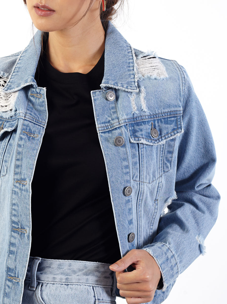 Distressed Denim Jacket