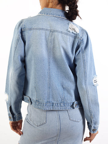 Distressed Denim Jacket
