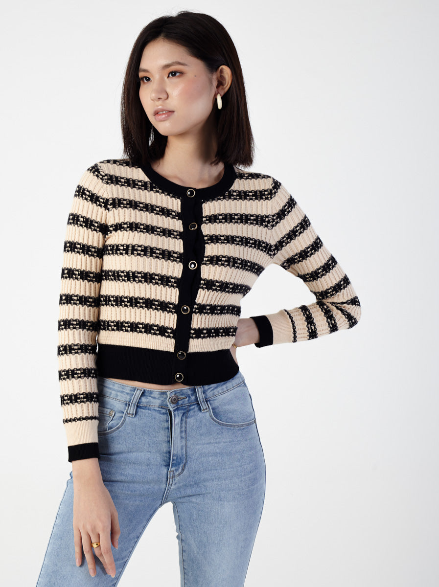 Textured Yarn Knit Cardigan