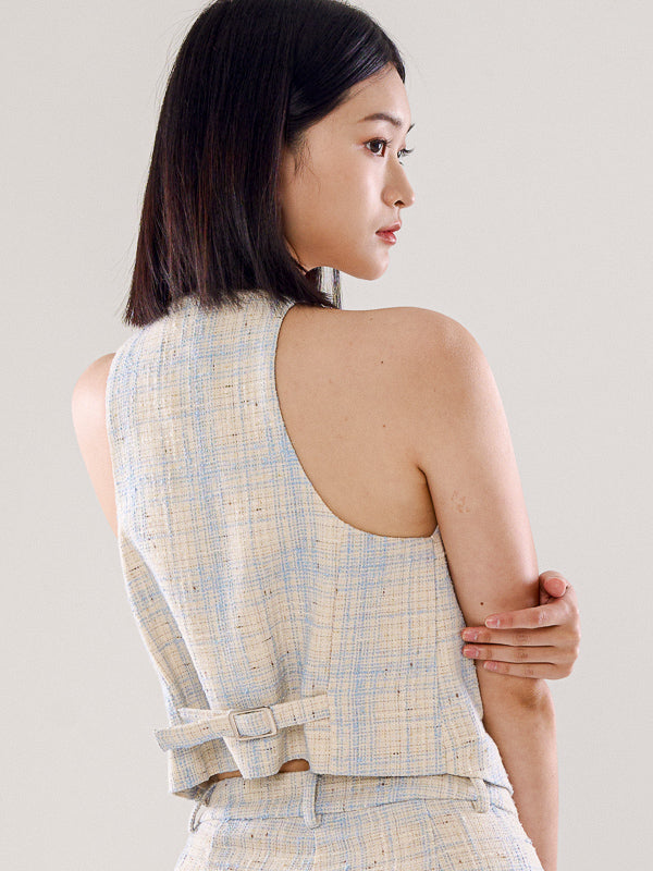 Textured Tweed Waistcoat