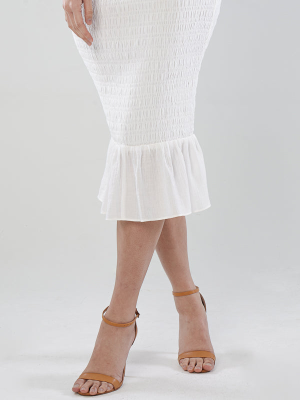 Off-Shoulder Smocked Dress