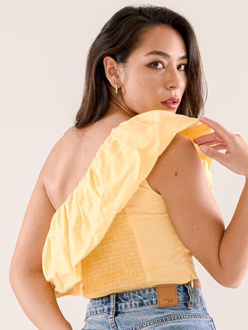 One Shoulder Ruffled Top