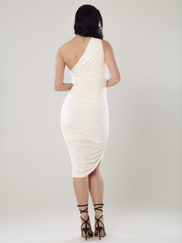 Asymmetrical Ruched Dress