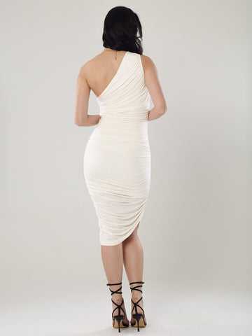 Asymmetrical Ruched Dress