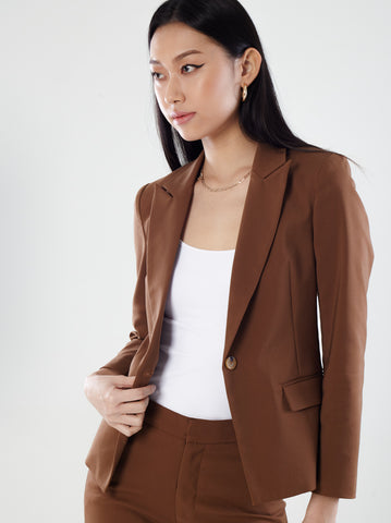 Power Suits Blazer-Coffee