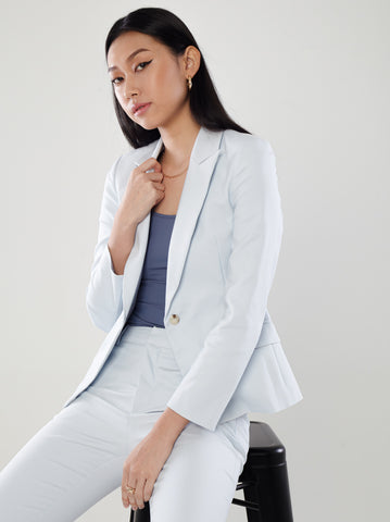Power Suits Blazer-Light Blue