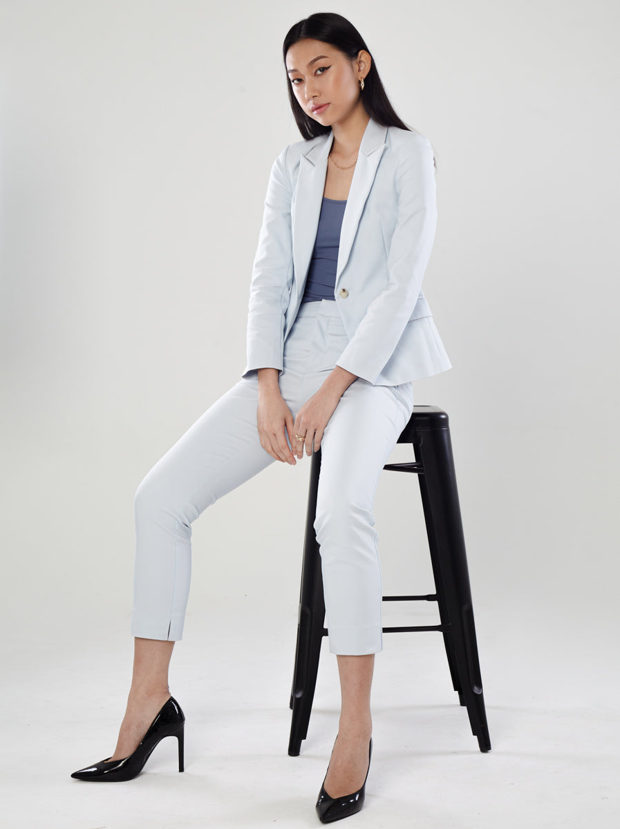 Power Suits Blazer-Light Blue