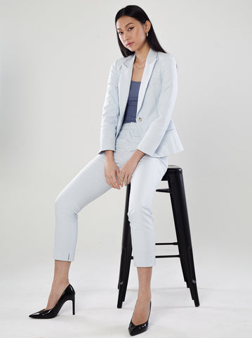 Power Suits Blazer-Light Blue